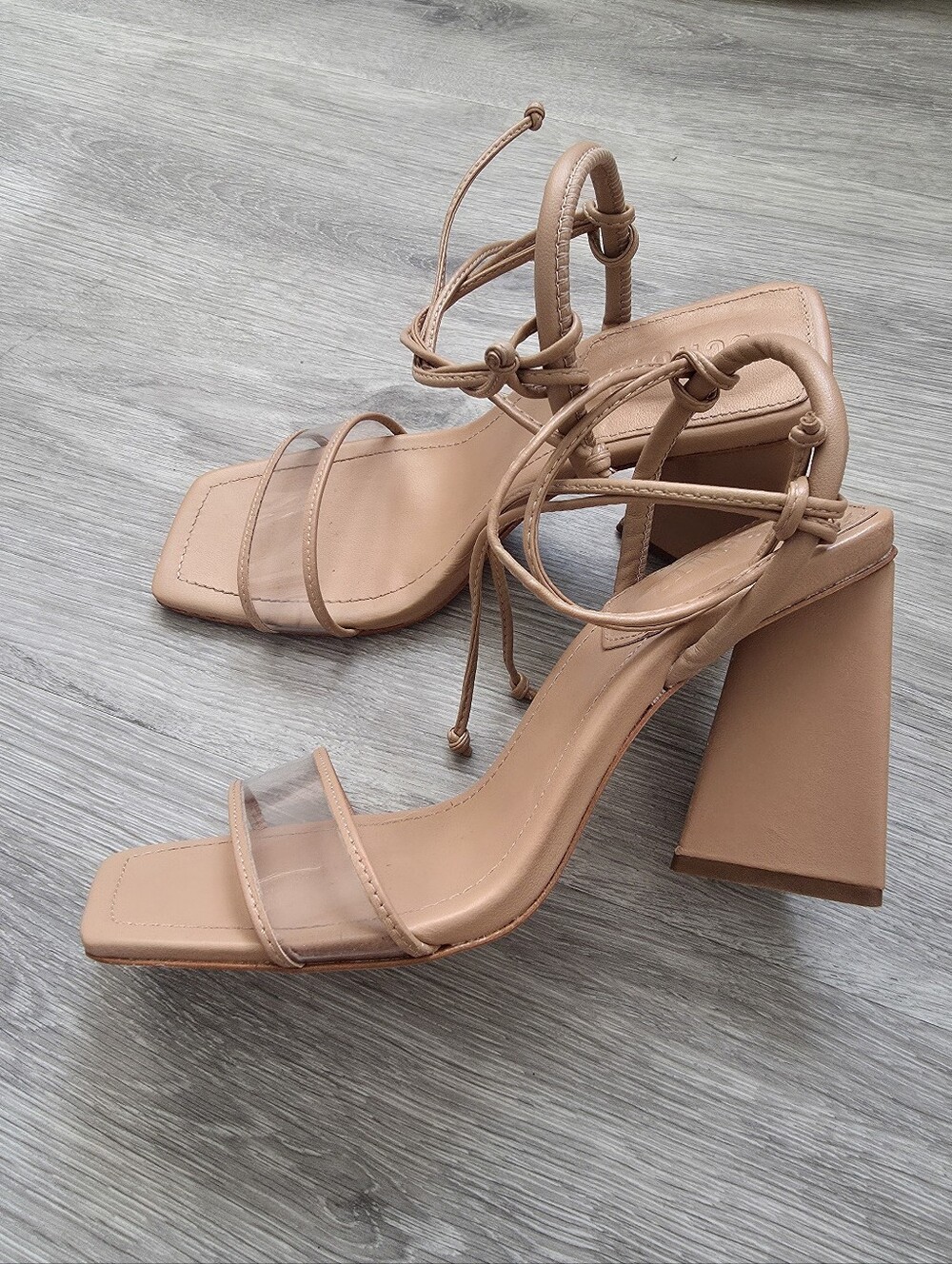 Schutz Gianna Tan Leather High Heel Sandals Size 7